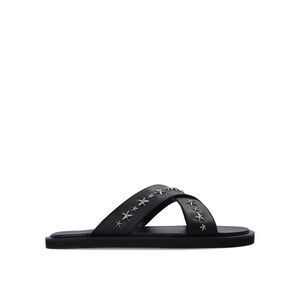 Jimmy Choo Black Calfskin Strap-On Men's Sandals